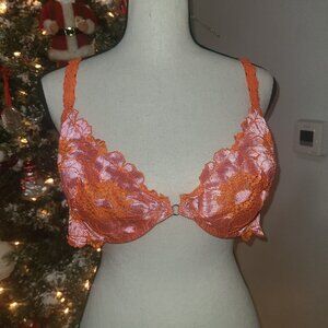 Savage X Fenty Pink & Orange Bra Unlined Demi Bra 38DD